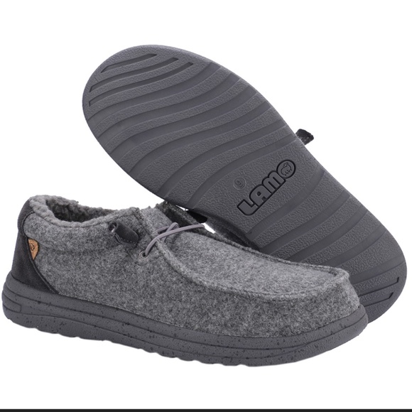 LAMO Samuel Grey Wool Slip On Casual Shoes Mens 11 NEW - Picture 1 of 7